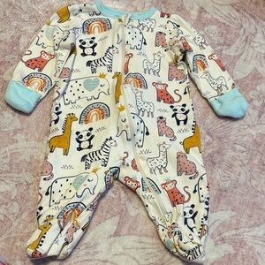 Wonder Nation Multicolor Animal Print Footie